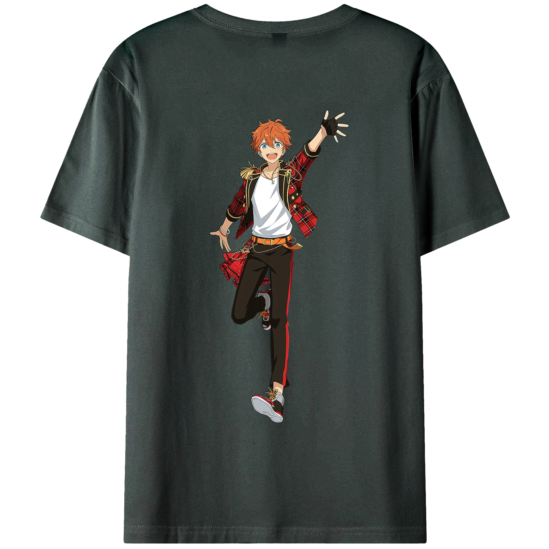 （画像用） あんさんぶるスターズ! Ensemble Stars 綿100％ メンズ半袖Tシャツ（バックプリント） 通気性